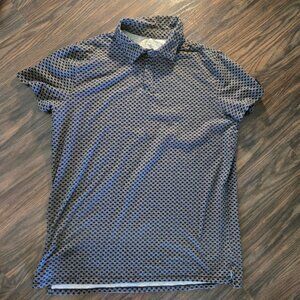 ALL IN MOTION Men's Casual Black & White Collared Polo Shirt SIZE XL